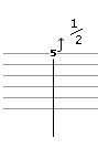 Bend in Tablature Notation (half-tone)