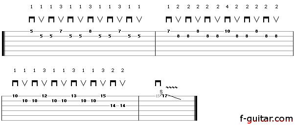 Lick 6 - guitar tablature