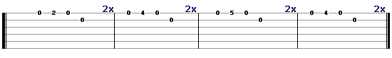 alternate picking lick 2 - guitar tablature