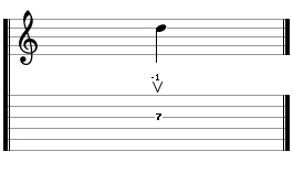 whammy bar dip - tablature notation