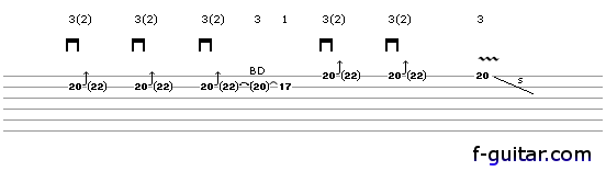 Lick 8, variant 1 - guitar tablature